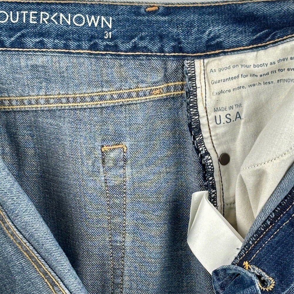 Outerknown S.E.A. Jeans Size 31 Fillmore Boyfriend Distressed Medium Wash - Picture 10 of 12